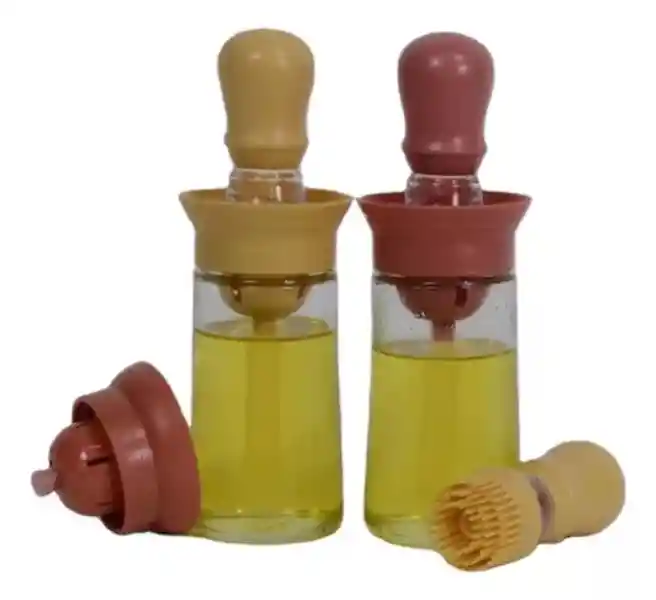 Dispensadores De Aceite Con Brocha Silicona Botella Vidrio 200ml