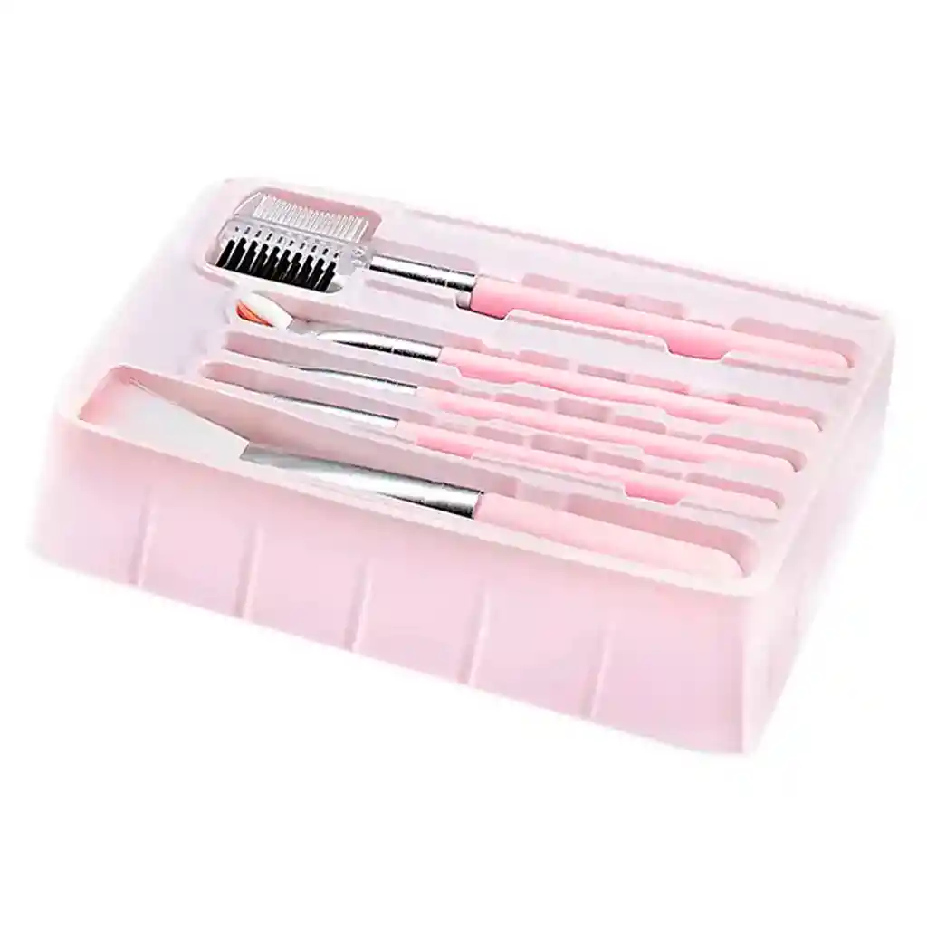 Set Maletín Neceser Belleza Maquillaje Real Espejo Manicure Cuadrado Ref M611