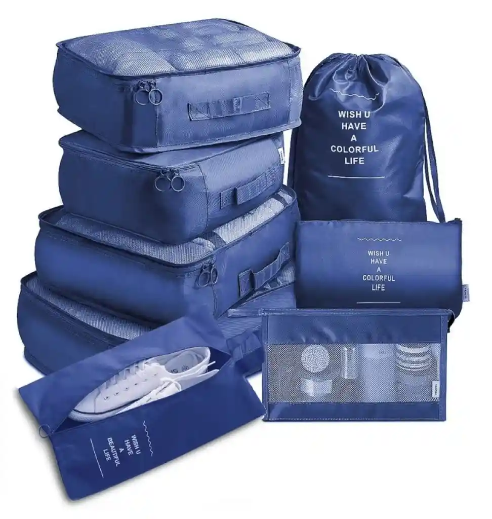 Organizador De Maleta Set X 8 Azul