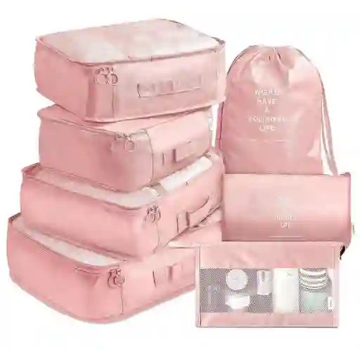 Organizador De Maleta Set X 8 Rosado