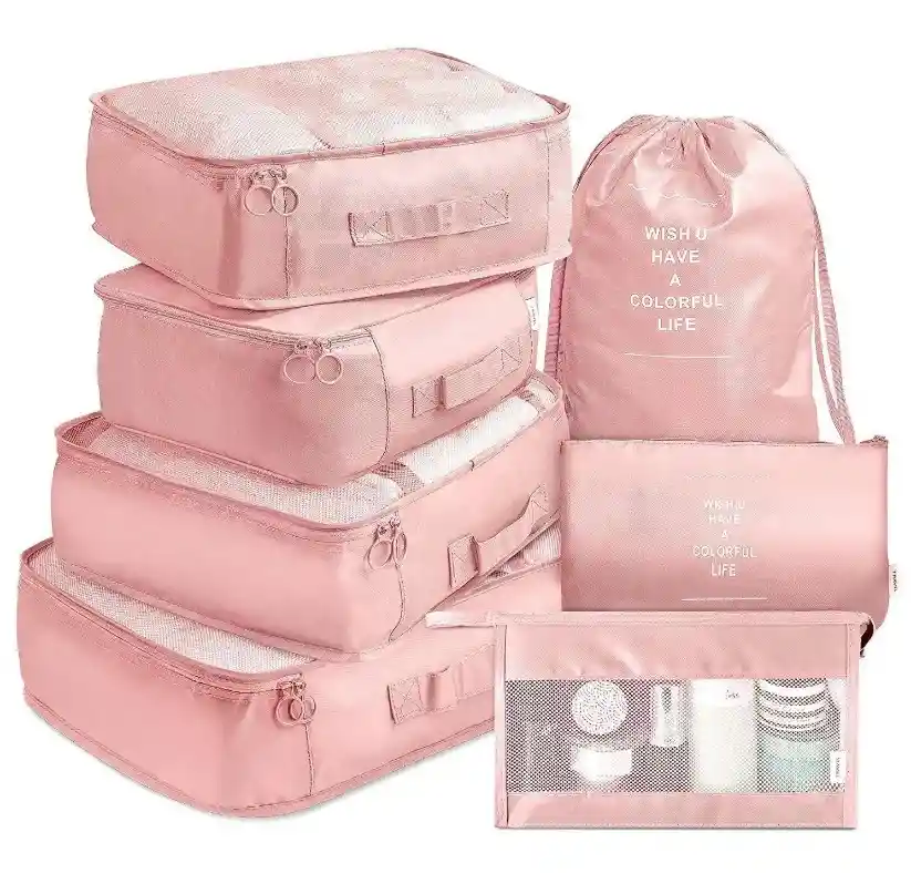 Organizador De Maleta Set X 8 Rosado