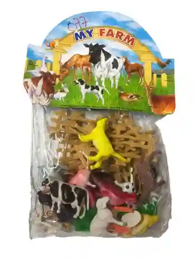Animales De Granja Pequeños + Corral Pesebre Maqueta Material Resina Pvc Ref 077