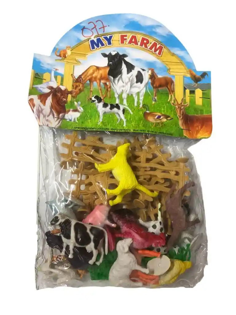 Animales De Granja Pequeños + Corral Pesebre Maqueta Material Resina Pvc Ref 077