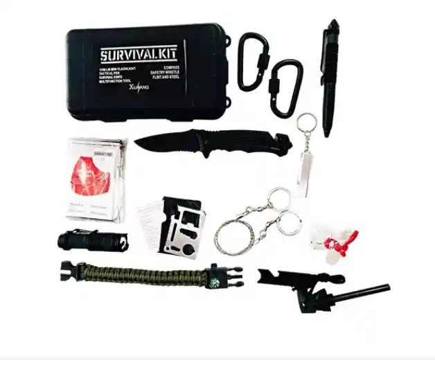 Kit Supervivencia Emergencia Camping Portátil Estuche 14pcs