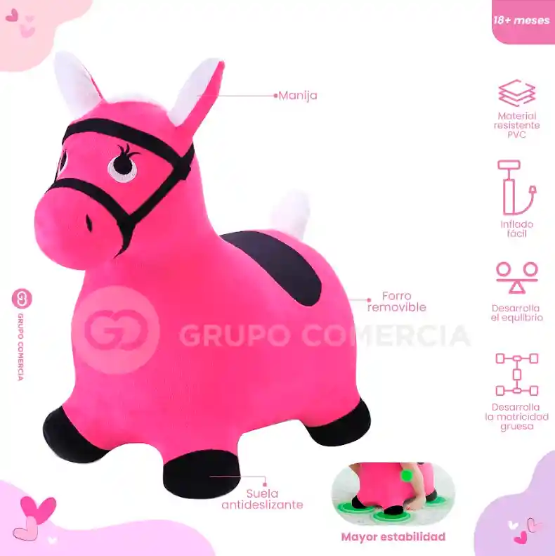 Burro Saltarín Inflable Juguete Para Niños Montable Funda