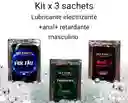 Kit *3 Sachet Lubricante Electrizante+anal+retardante Masculino