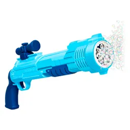 Pistola Rifle Escopeta Grande Burbujas 4.000 X Minuto 10 Agujeros Azul