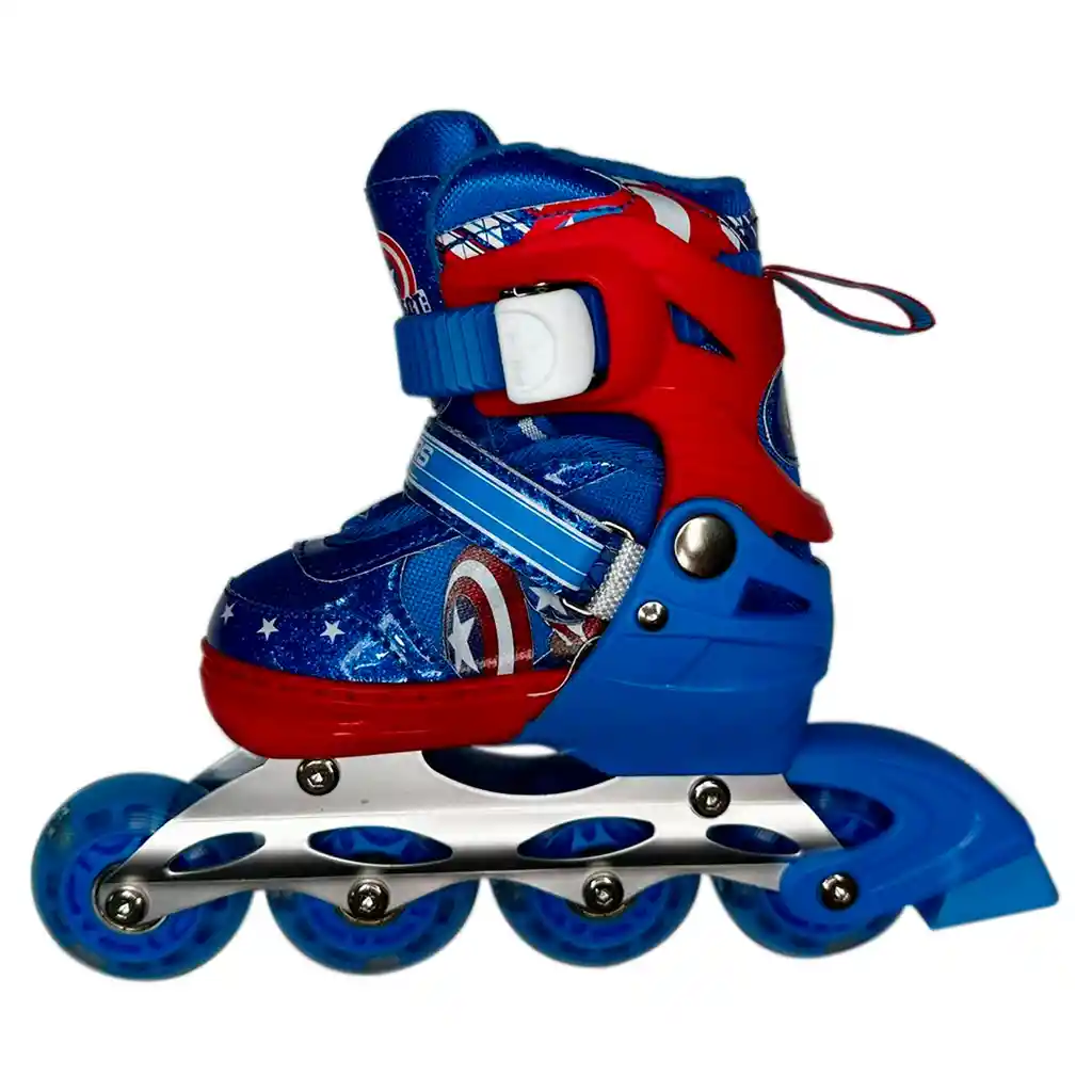 Kit Patines Ajustables Capitán América Niños + Casco Proteccion