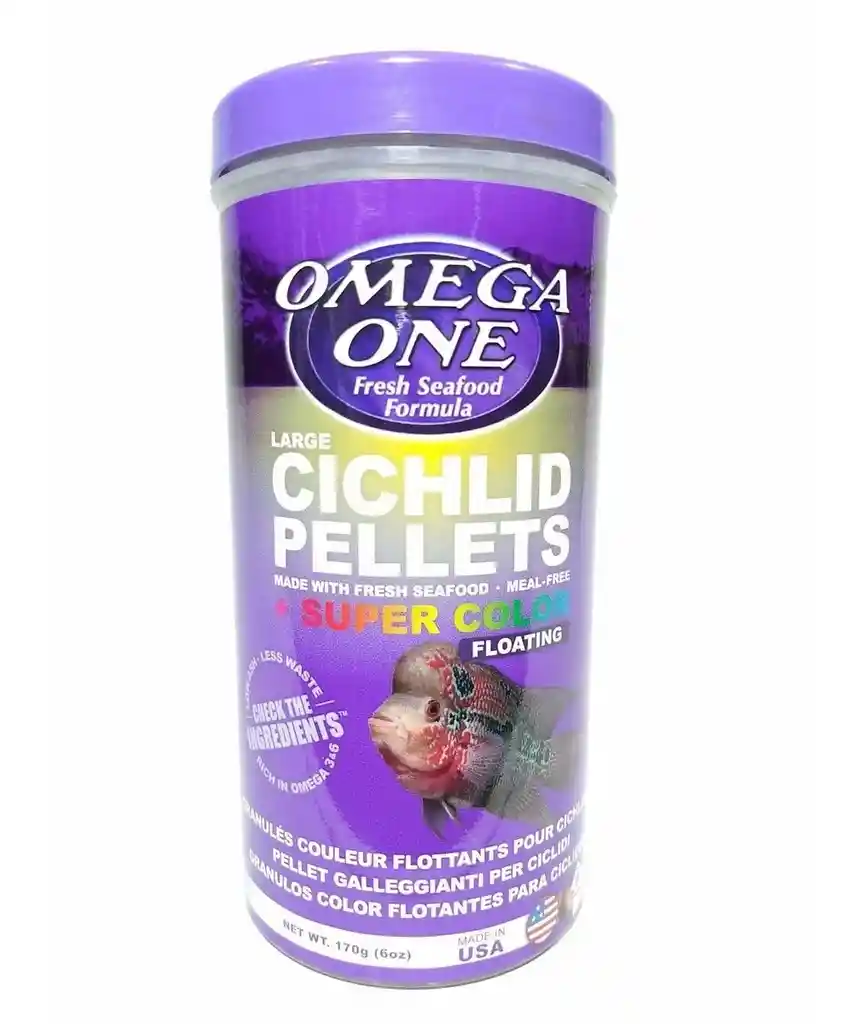 Omega One Cichild Pellets Floating Large 170g Alimento En Bolitas Grandes Flotantes De 8mm