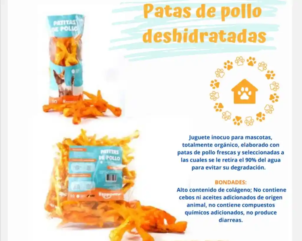 Snack Para Perro 4 Patas De Pollo Horneadas