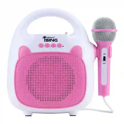Parlante Karaoke Vivitar Bluetooth Con Luz Led Hasta 12 Hrs Color Rosa