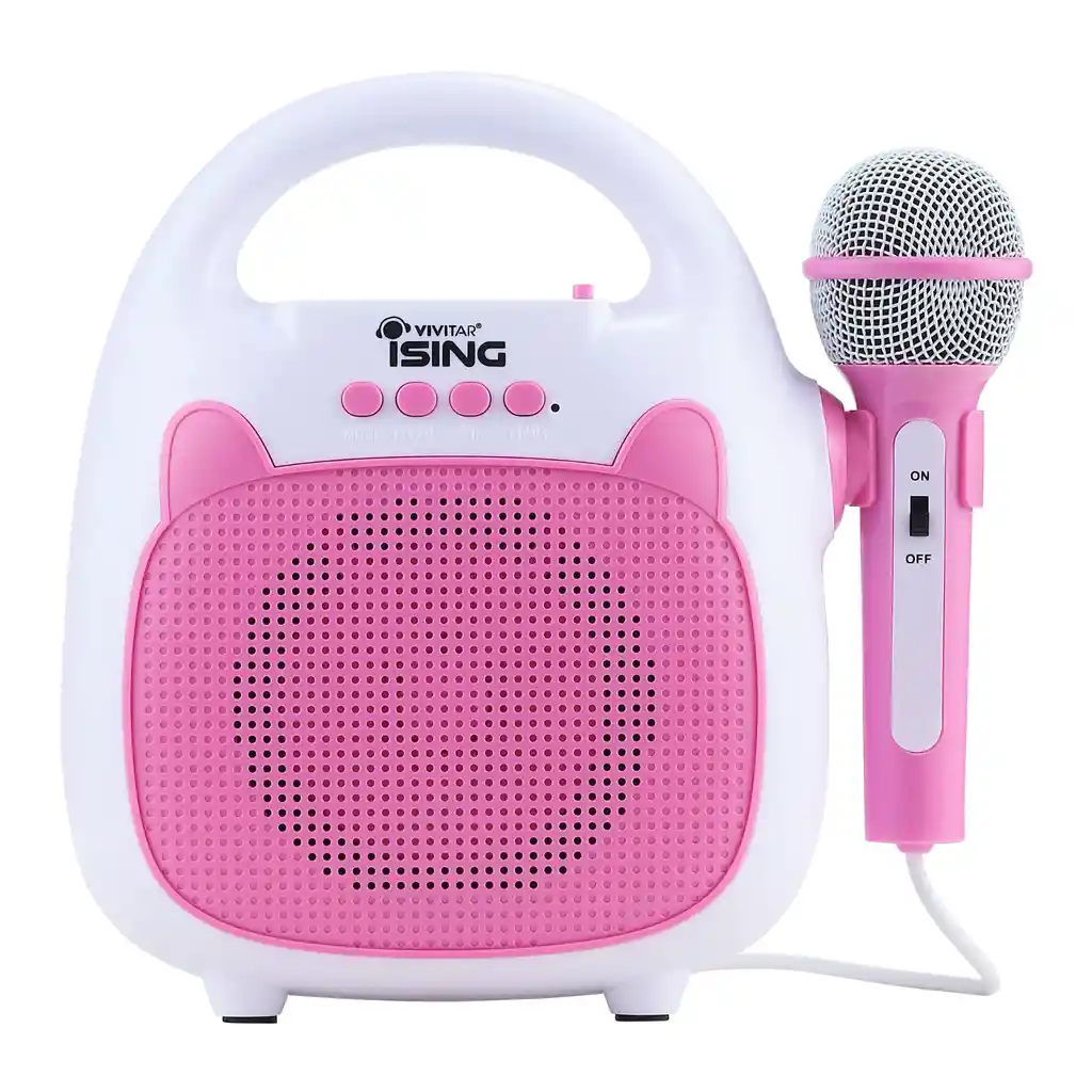 Parlante Karaoke Vivitar Bluetooth Con Luz Led Hasta 12 Hrs Color Rosa