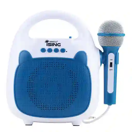 Parlante Karaoke Vivitar Bluetooth Con Luz Led Hasta 12 Hrs Color Azul