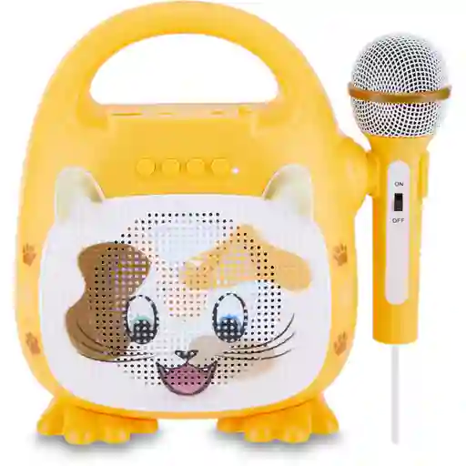 Parlante Karaoke Vivitar Bluetooth Con Luz Led Hasta 12 Hrs Diseño Gatito