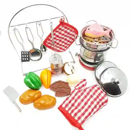 Set De Juego Utensilios De Cocina 25 Pcs Para Niños Y Niñas