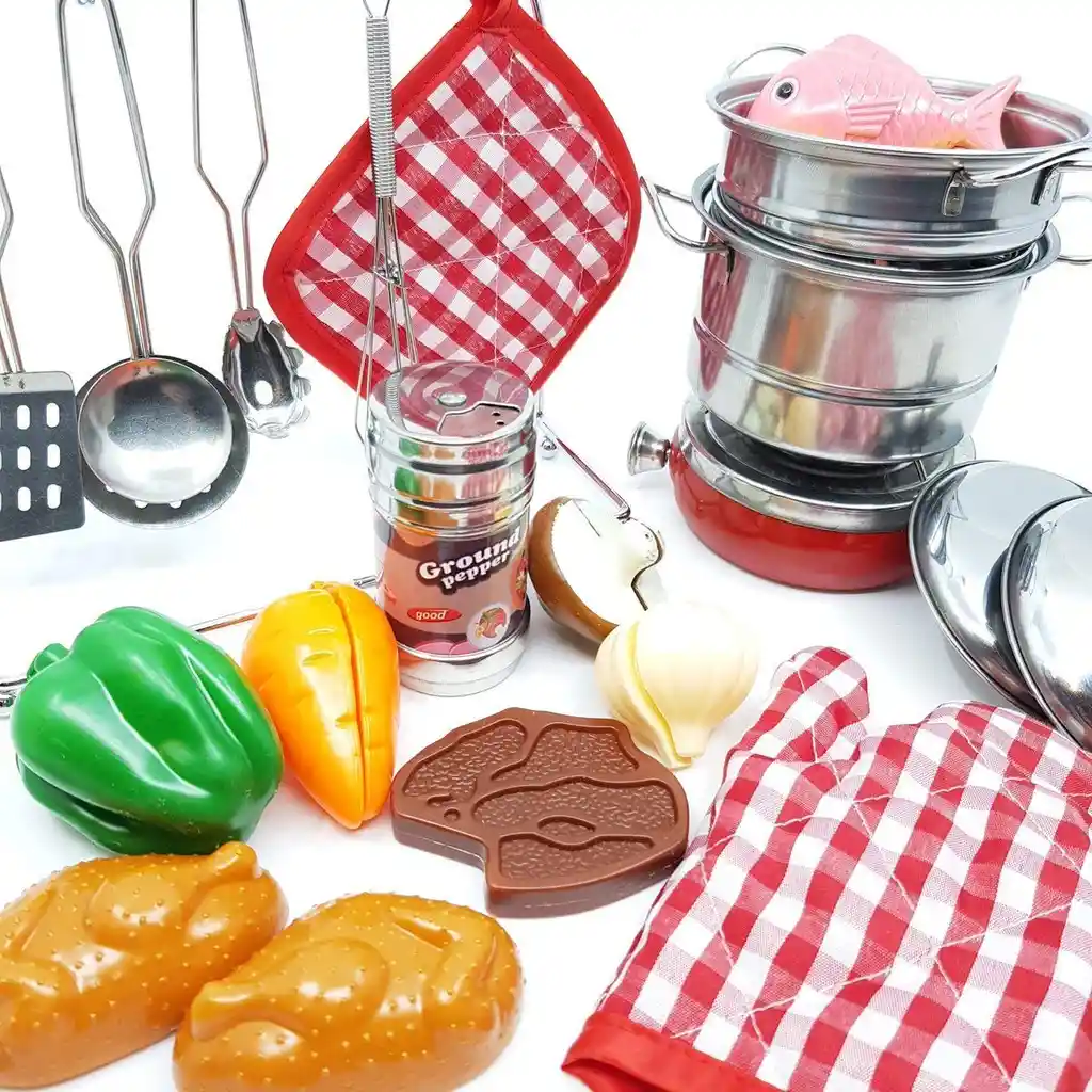 Set De Juego Utensilios De Cocina 23 Pcs Para Niños Y Niñas