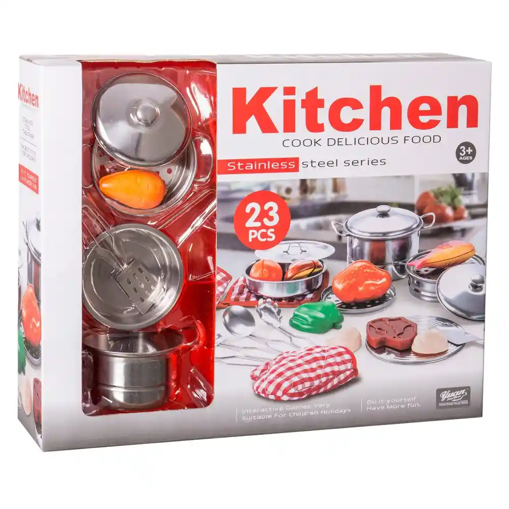 Set De Juego Utensilios De Cocina 23 Pcs Para Niños Y Niñas