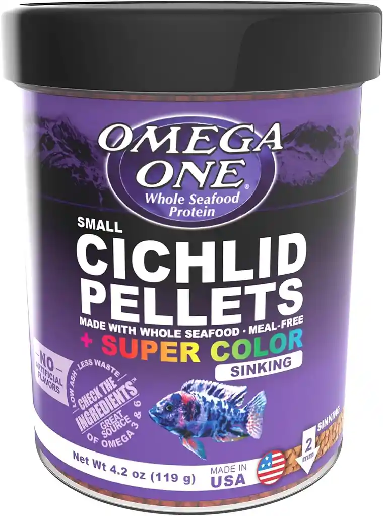Omega One Cichlid Pellets Super Color Small Sinking 119g