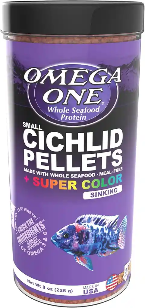 Omega One Cichlid Pellets Super Color Small Sinking 226g