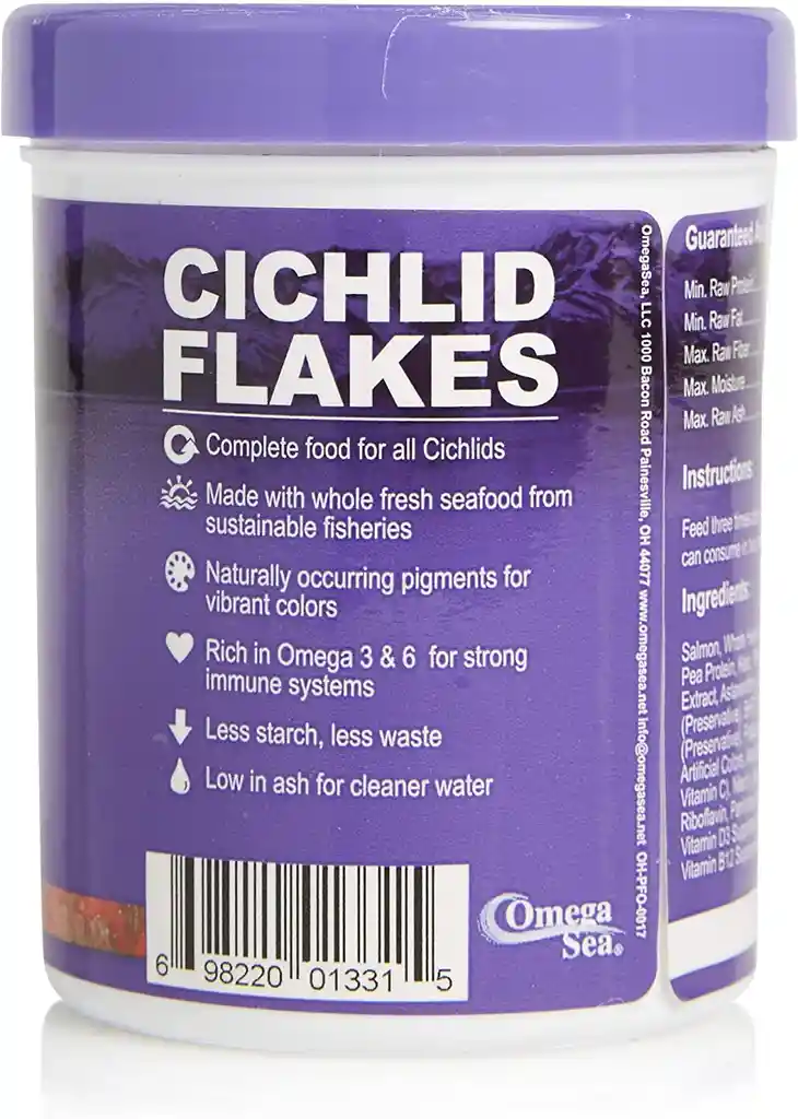 Omega One Cichlid Flakes 28g Alimento En Hojuelas