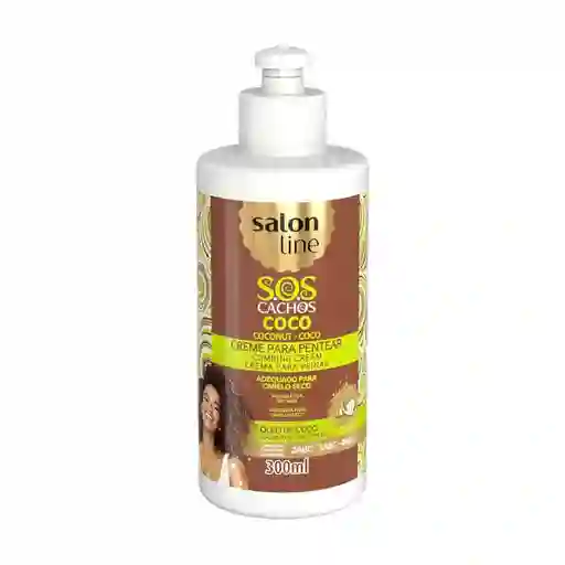 Salon Line Crema Para Peinar S.o.s. Con Aceite De Coco - Cabello Seco - Cabello Crespo - 300 Ml