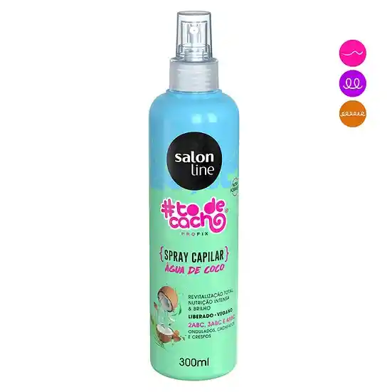 Salon Line Spray Capilar Todecacho Agua De Coco - Nutrición Intensa Y Brillo 300 Ml