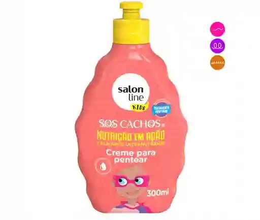 Salon Line Kids Crema Para Peinar S.o.s. Cachos Nutrición - Cabello Crespo 300 Ml
