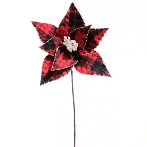 Flor Navideña Ponsetia 26x39cm Rojo-negro