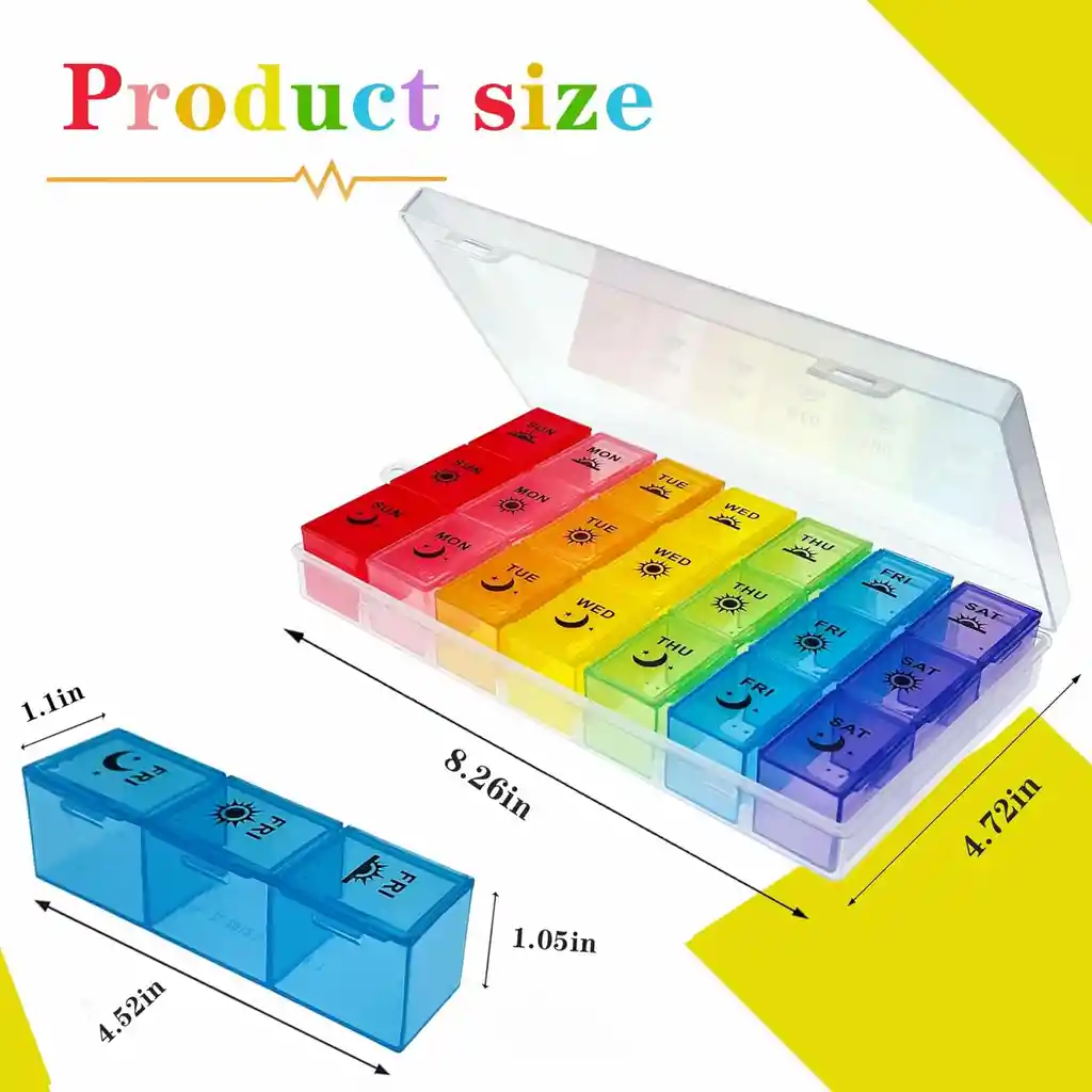 Zvzm Pastillero Organizador Diario Tres Veces Al Día Portátil 7 Días