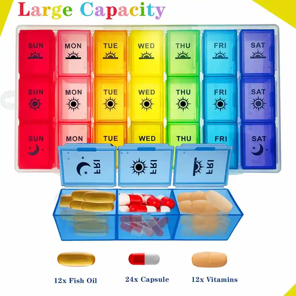 Zvzm Pastillero Organizador Diario Tres Veces Al Día Portátil 7 Días