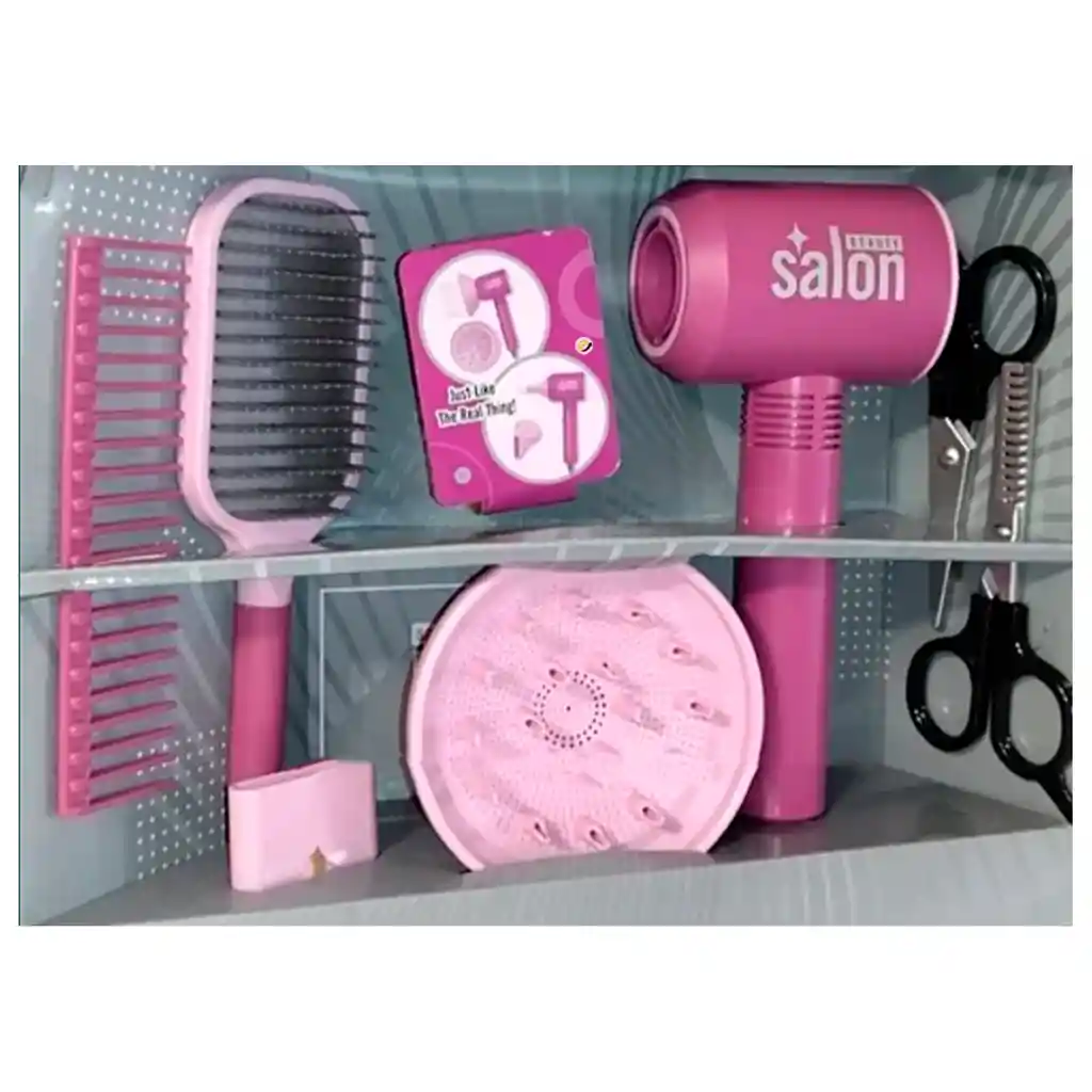 Set X6 Peluquería Secador Cepillo Peine Tijeras Juguete Accesesorios