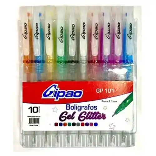 Lapicero Gel Escarchado Surtido X 10