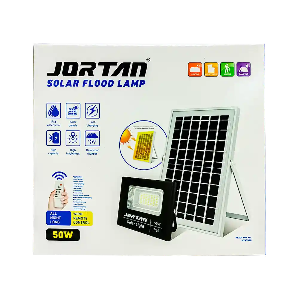 Reflector 50w Led Recargable Con Panel Solar Ip66