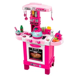 Cocina Chef Grande Para Niños 54x87cm Accesorios Rosa 939