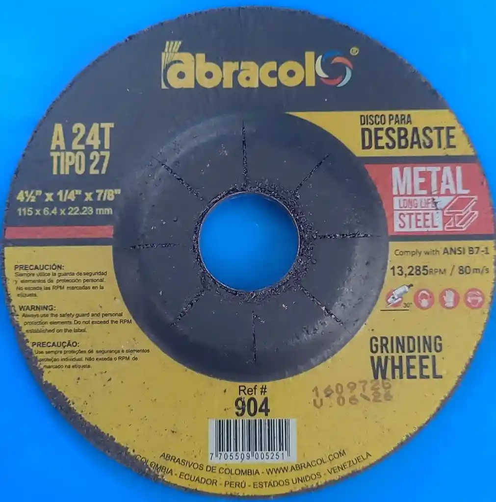 Disco De Pulir O Desbaste Abracol 4"1/2