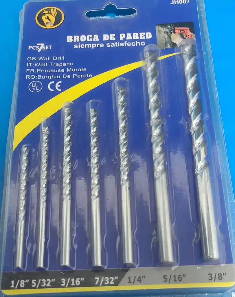 Juego De 7 Brocas Para Pared