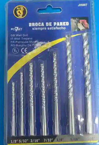 Juego De 7 Brocas Para Pared