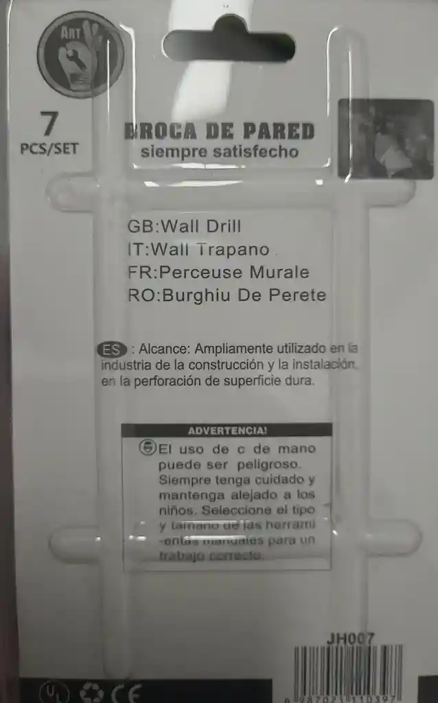 Juego De 7 Brocas Para Pared