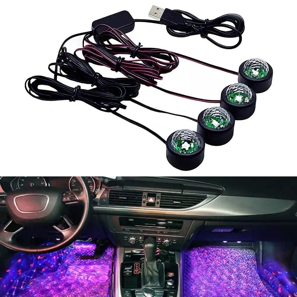 Luz Led Para Interior De Carro Multicolor Fk23c-16