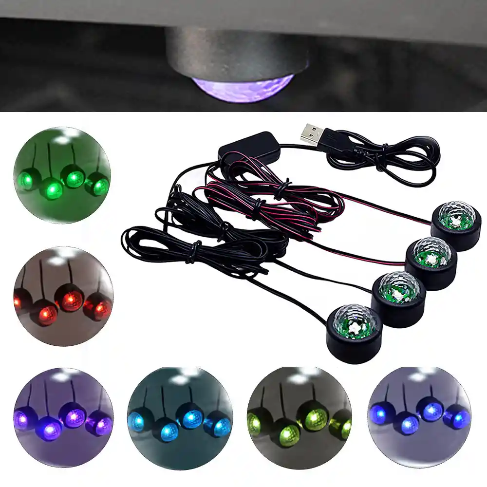 Luz Led Para Interior De Carro Multicolor Fk23c-16