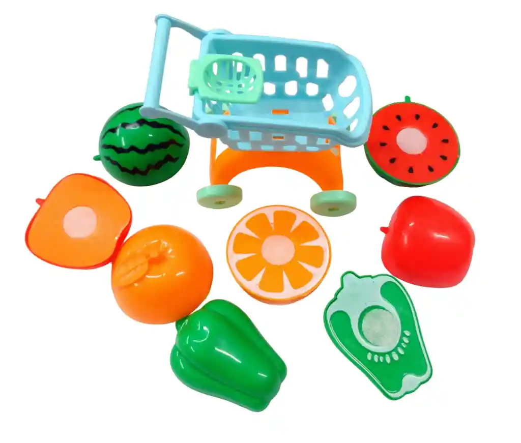 Kit Cocinita Juego De Carrito Y Frutas Para Niñas