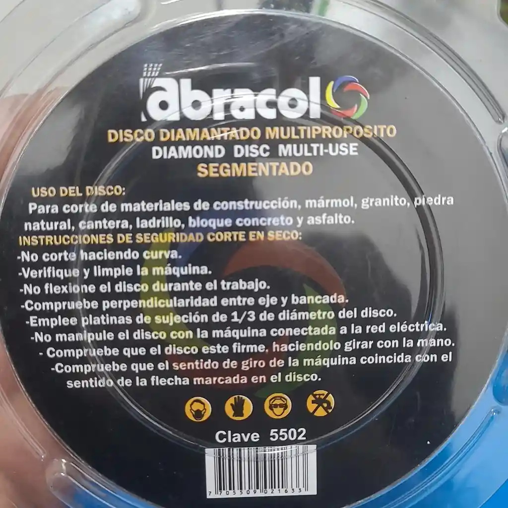 Disco Diamantado Segmentado 4"1/2 Abracol