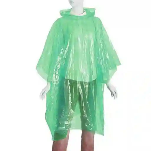 Capa Poncho Impermeable De Plástico Para Lluvia Calibre 1.4 - Verde