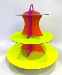 Torre Para Cupcakes Colores Neón Decoración Fiesta Cumpleaños Bautizos Eventos