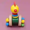 Carrito De Empuje De Madera Para Niños Pequeños Con Poste Desmontable, Carros De Dibujos Animados