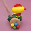 Carrito De Empuje De Madera Para Niños Pequeños Con Poste Desmontable, Carros De Dibujos Animados