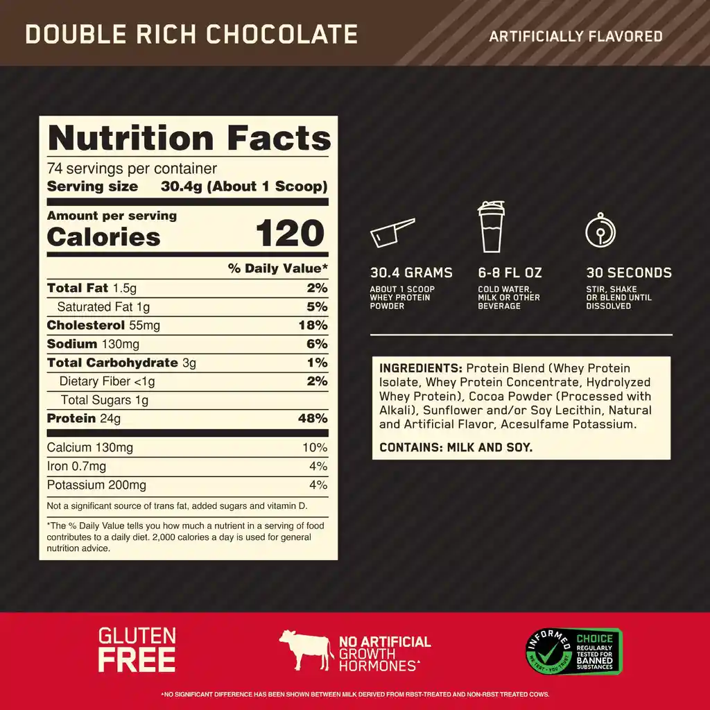 Gold Standard 100% Whey Double Rich Chocolate 5 Lb