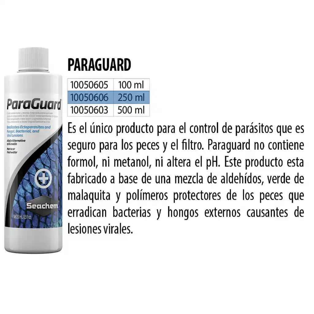 Seachem Paraguard Medicamento Peces Acuario 250ml