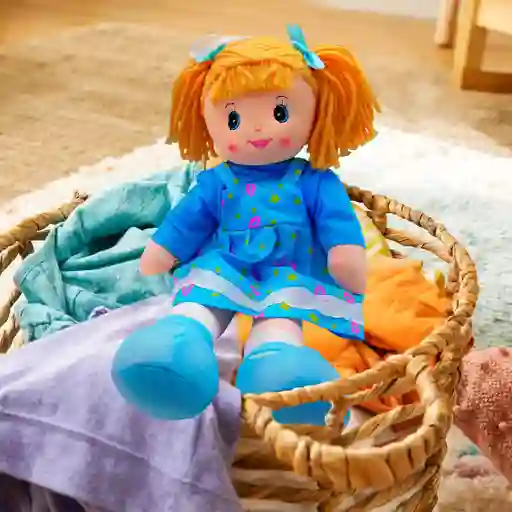 Muñeca De Trapo 58cm Peluche Grande Suave Con Vestido Niñas