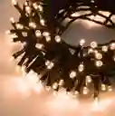 Luces De Navidad Luz Led Cálida 100 Bombillos Lineal Cable Verde Decoración Adornos Navideños